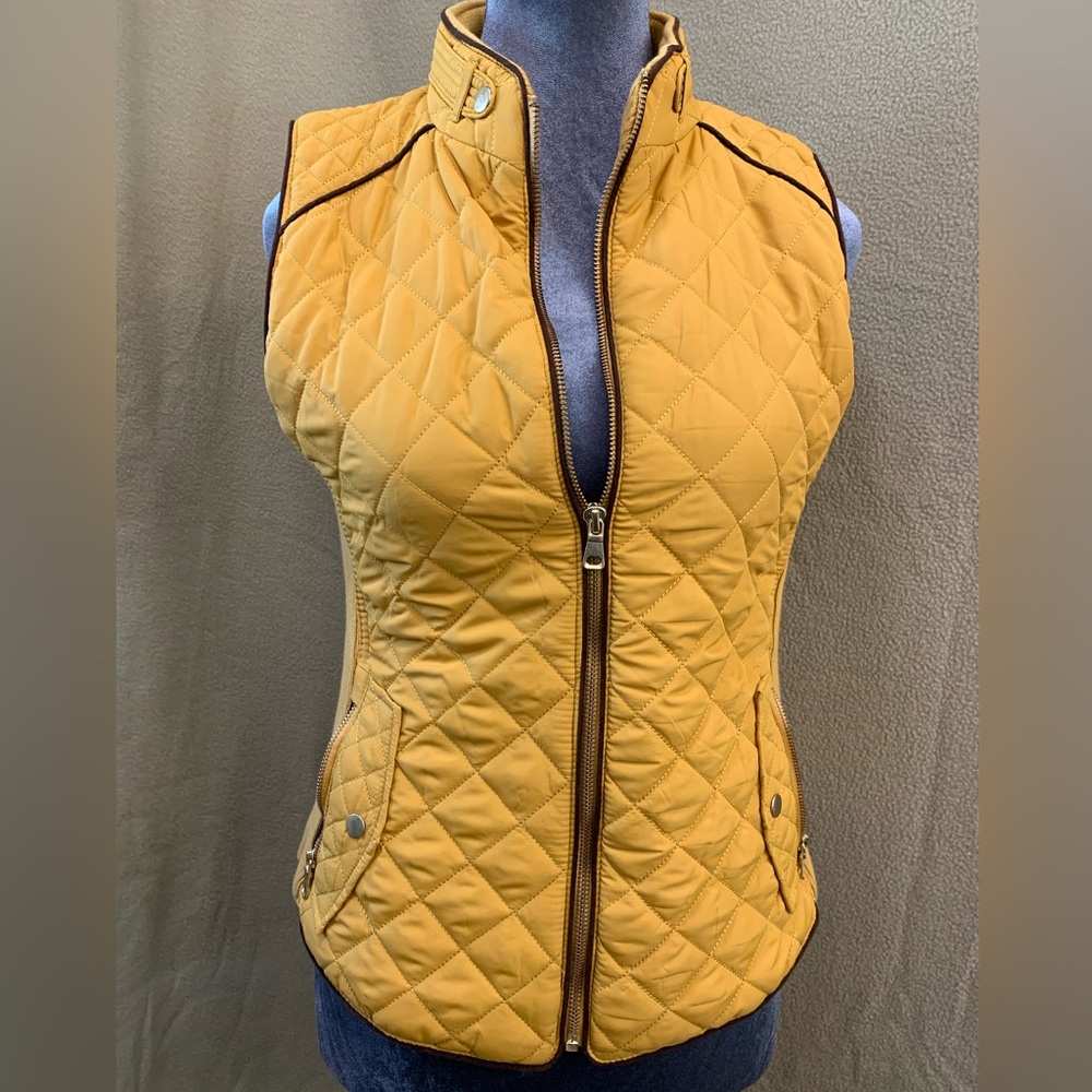 Love Tree Mustard Quilted Vest